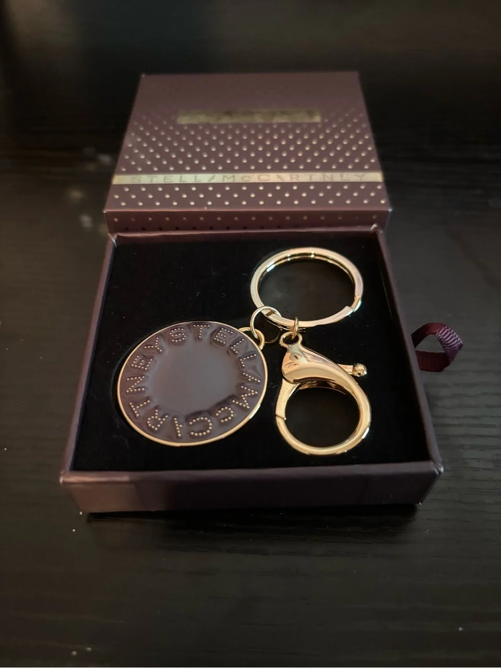 Authentic Stella McCartney Plum Logo Medallion Bag Charm / Keychain – NIB